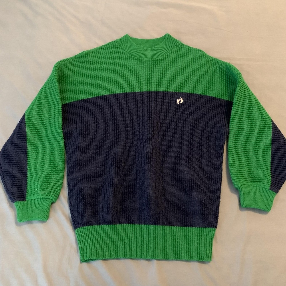 Vintage Hang Ten Sweater Men's‎ Medium Blue Green Crewneck Union Made USA 80s